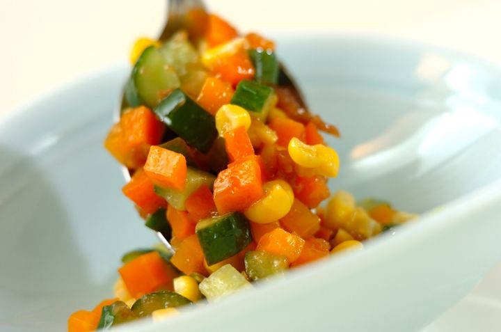 キューブ野菜の梅オイル和えの作り方4