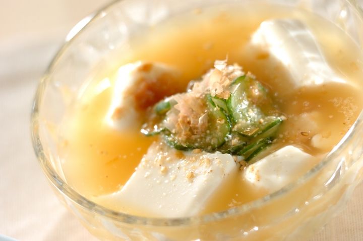 おぼろ豆腐の冷やしみそ汁