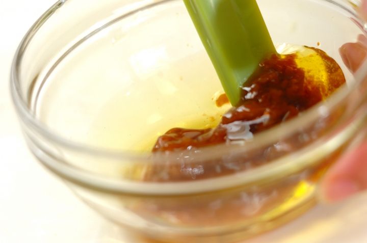 キューブ野菜の梅オイル和えの作り方1