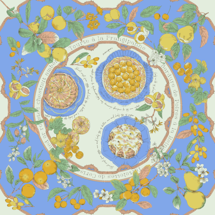 鏡の国をテーマにした絵画のようなスカーフを提案。「絵画を身に纏う」《マニプリ》の2025年秋冬のスカーフで奥行きのあるスタイルを