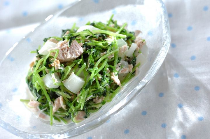 豆苗とツナのマヨネーズ和え