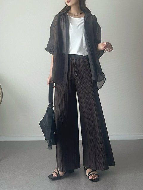 シアーシャツコーデ3