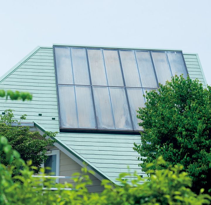 OMソーラーシステムで給湯には太陽熱を利用