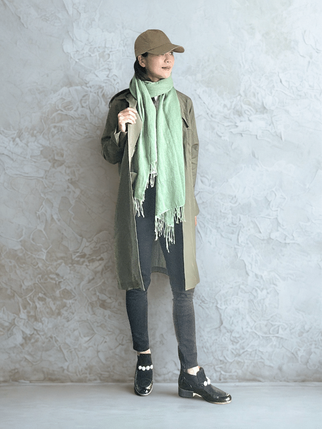 大判ストールを合わせて