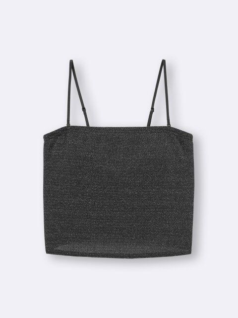 2025guブラフィールクロップドグリッターチューブトップ