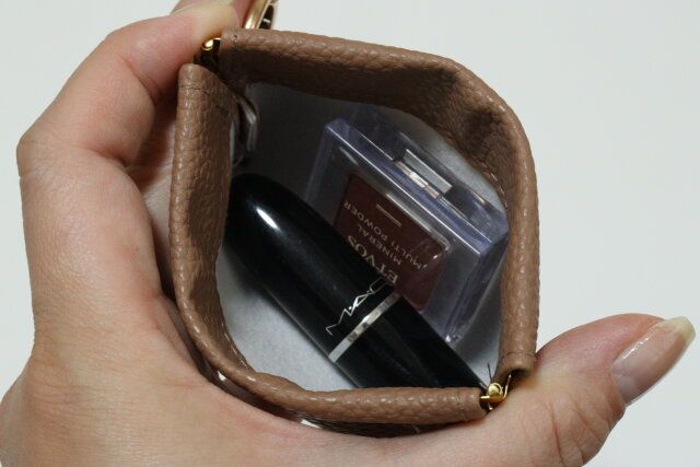 セリアのコンパクトなカラビナ付きリップケース