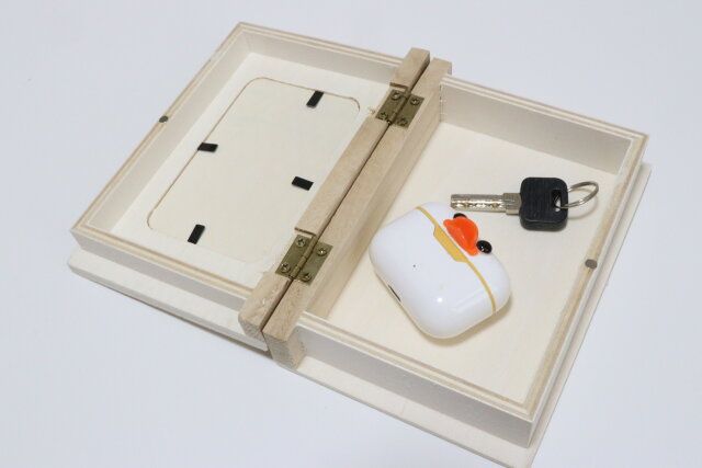 木製ブック型収納ボックス（フォトフレーム付、チェキサイズ） 小物