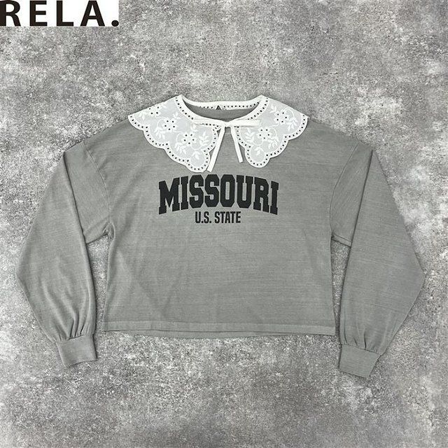 しまむらの花柄レース襟付きプルオーバー