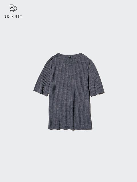 ユニクロの3Dメリノリブクルーネックセーター