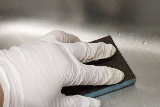 セリア ステンレスシンク磨きスポンジ 使用例 シンク