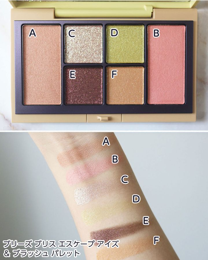 ブリーズ ブリス エスケープ アイズ ＆ ブラッシュ パレット スウォッチ