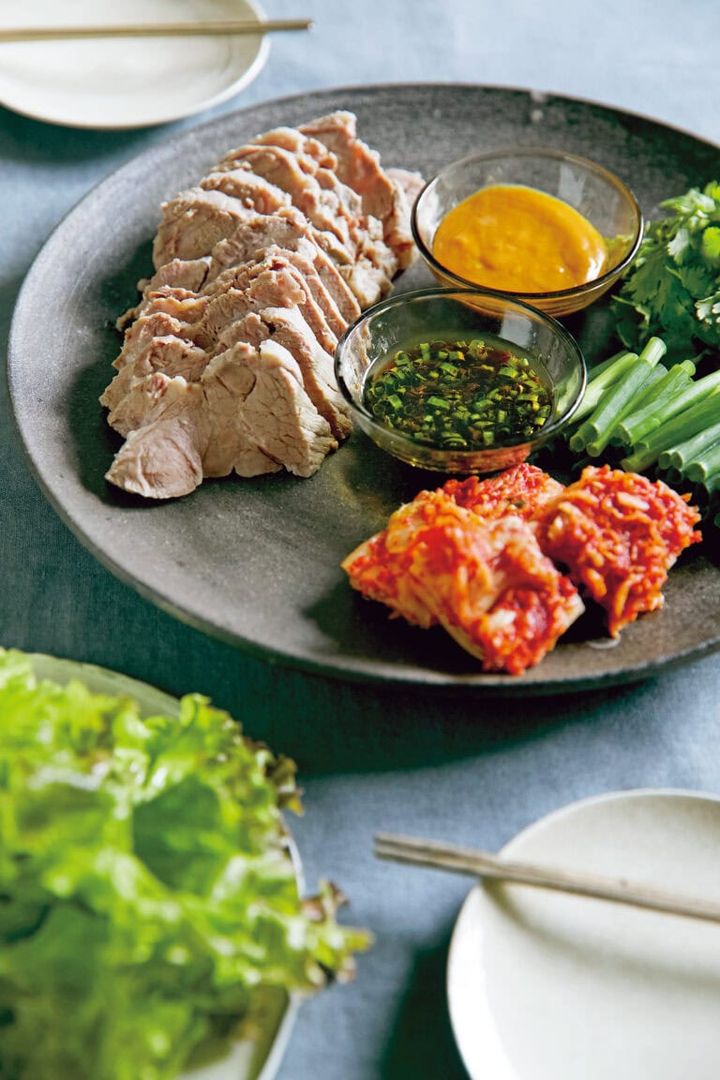 ゆで豚のポッサム風