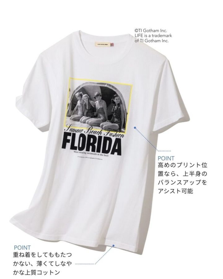 薄手でしなやかな素材感が心地よい。フロリダTシャツ6380円（グッド ロック スピード／グッドスピード）