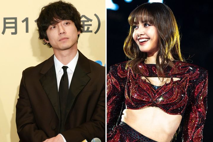 左：坂口健太郎さん（2024年9月24日、時事通信フォト）／右：BLACKPINKのリサさん（2024年12月31日、AFP＝時事）