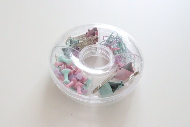 クリップセット（ドーナツ型ケース入、パステルカラー）