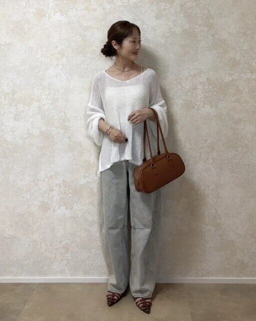 2025gu女性おすすめバレルレッグジーンズお手本コーデ
