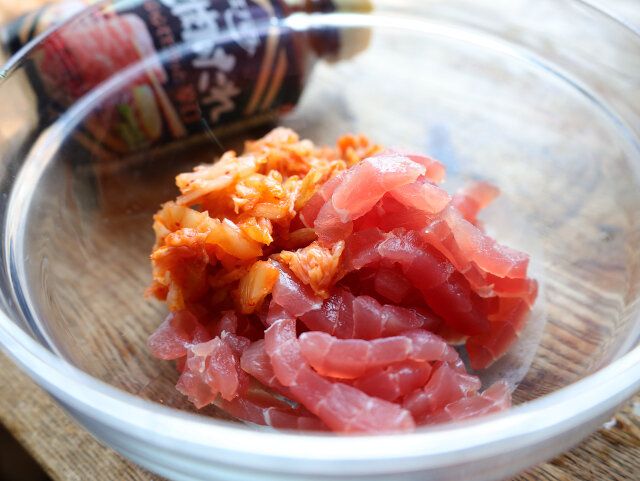 ①と②をボウルに入れる。