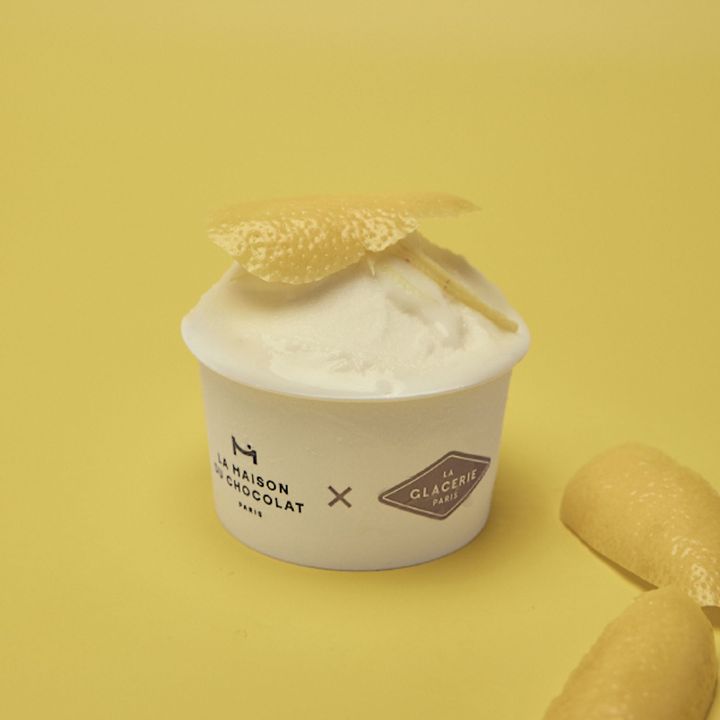 「シトロン」シチリア産のピュアなレモン果汁を使用したソルベ。キュンと甘酸っぱく暑い時期にぴったりな爽やかさ。