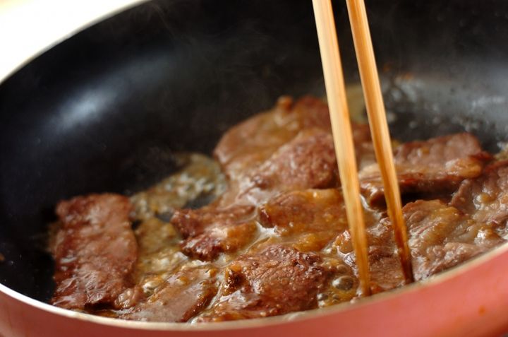 甘みそダレの牛焼き肉の作り方3