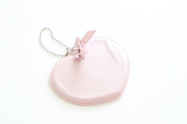 リボン付PVCハートキーホルダー（ピンク、ブルー） デザイン