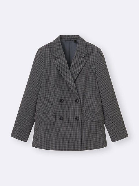 GUのダブルブレストチェックジャケット