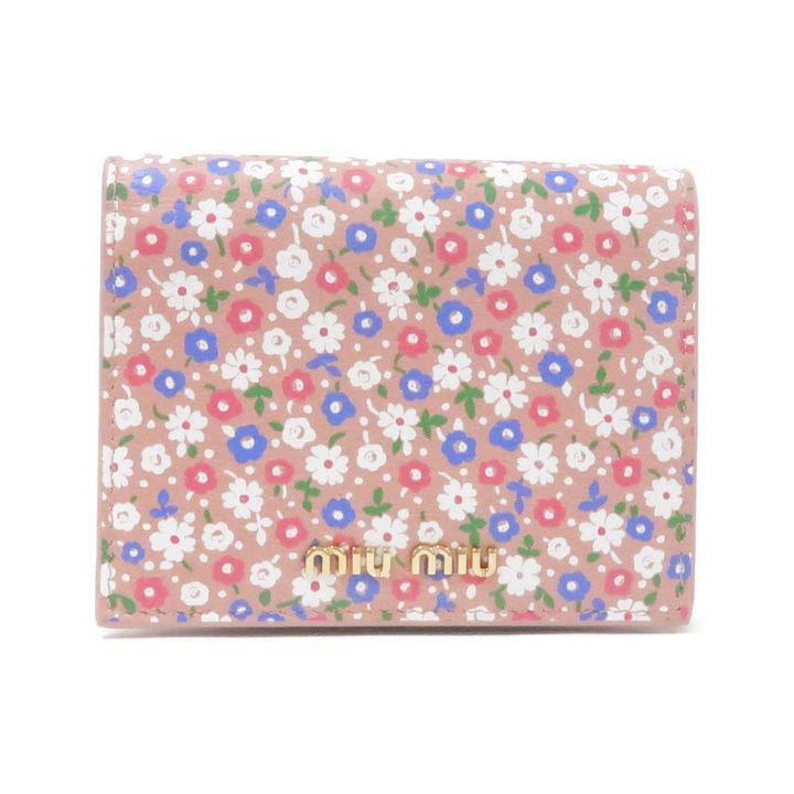ミュウミュウの花柄ピンクの財布
