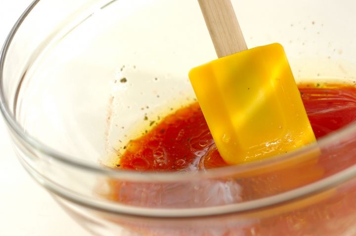 ささ身とトマトの冷製スパゲティーの作り方4