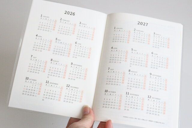 セリアのダイアリー2026の年間一覧