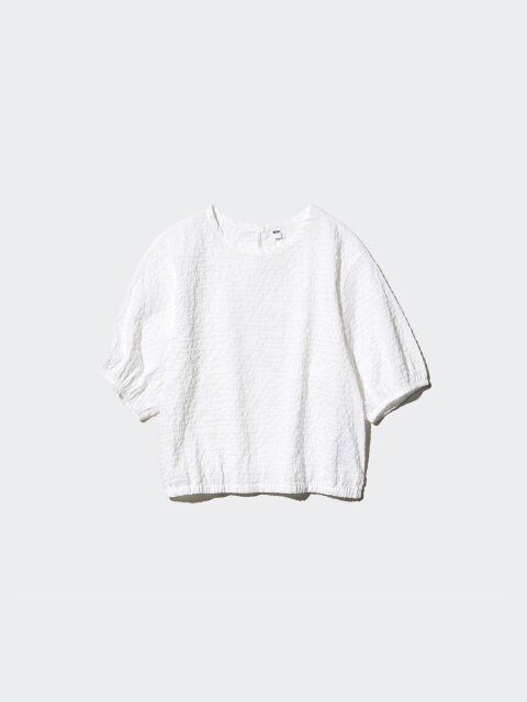 2025ユニクロ値下げ夏シアサッカーブラウス