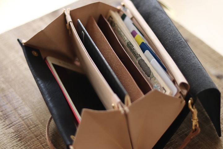財布と小物入れが一体型になったお財布ショルダー