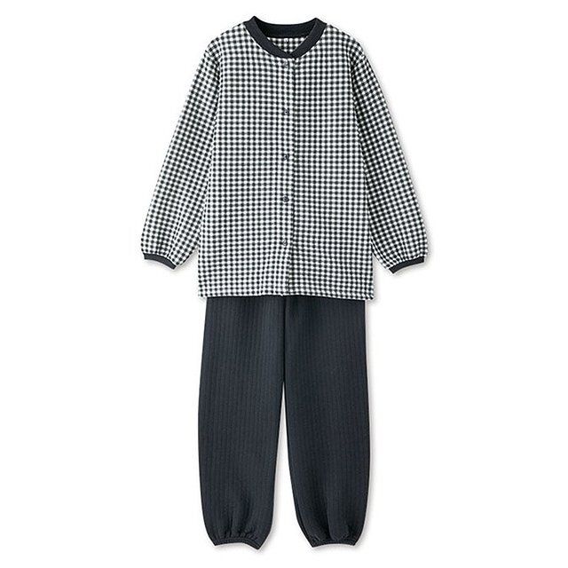 しまむらの眠眠ラボ×MUMUコラボのチェック柄のキルトパジャマ