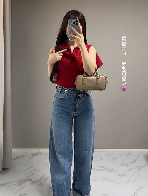 GUの2ピースリブニットポロシャツのコーデ2