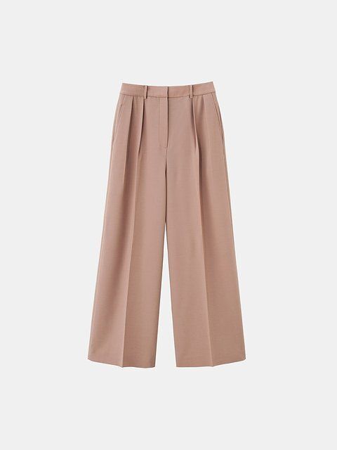 PLSTのストレッチツイル2タックワイドフルレングスパンツ