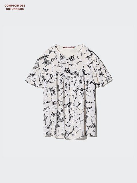 ユニクロのレーヨンプリントブラウス