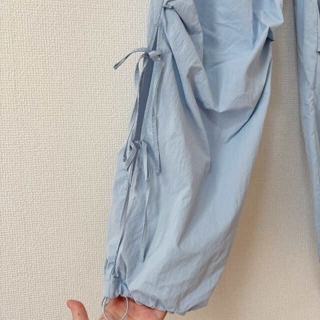 GU テックプルオンパンツ 62 BLUE 裾にもドロスト出来るコード付き
