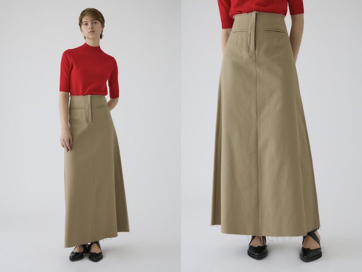 画像: チノクロス Aラインスカート（グレージュ）¥25,300（リムアーク）