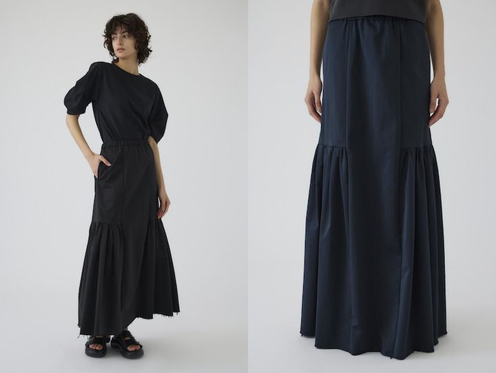 画像: デコラティブ スカート（ブラック / ネイビー）各¥28,600（ともにリムアーク）