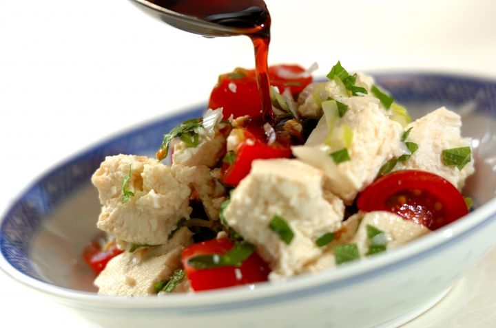 くずし豆腐の黒酢和えの作り方2