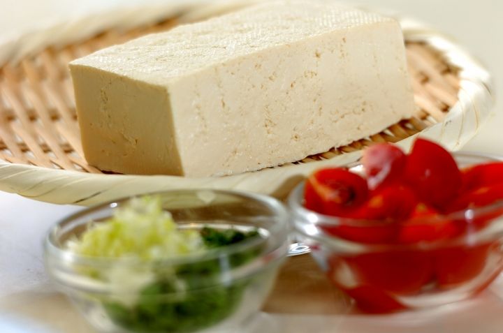 くずし豆腐の黒酢和えの下準備2