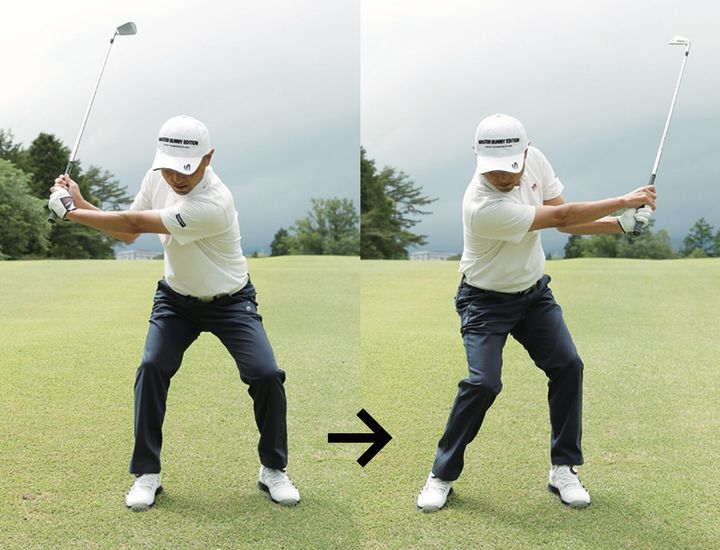 ツマ先下がりを上手く打つコツは…？構え方