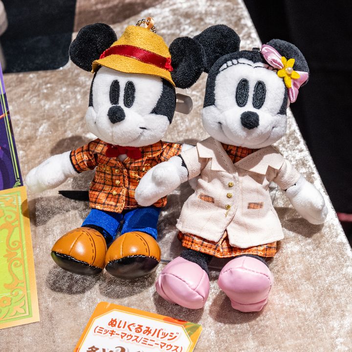 ミッキー、ミニーぬいぐるみバッジ