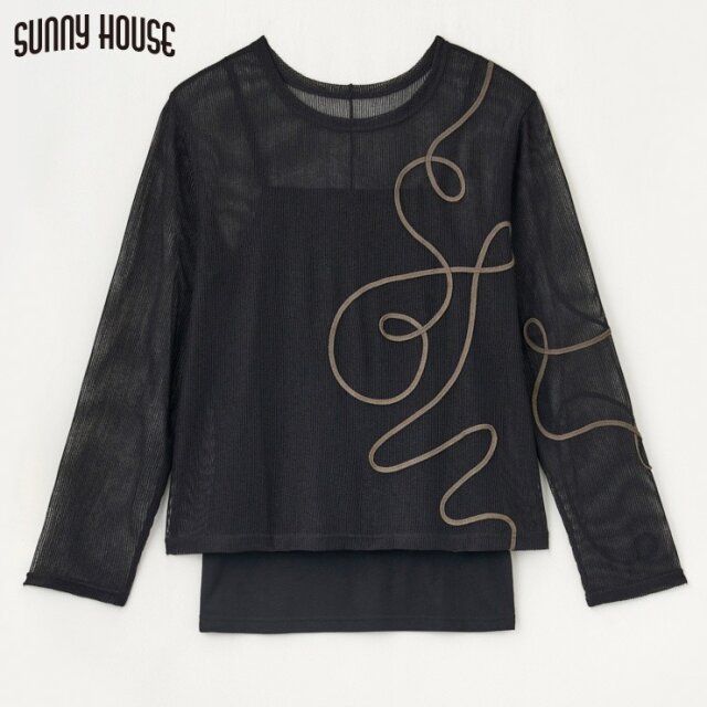 2025しまむら秋SUNNY HOUSEコード刺繍シアートップス