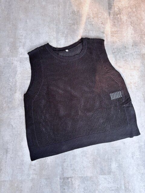 coca クロスチェーン・ニットジレ BLACK