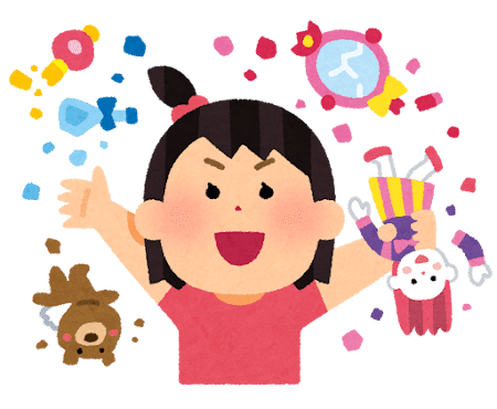 おもちゃを壊す子供のイラスト（女の子）