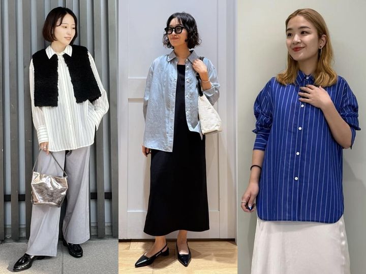 画像: ＜結論シリーズ＞ミルフィーユデイリーシャツ（アザー2 / ライトブルー / アザー1）各¥9,900（すべてグリーンレーベル リラクシング）＜9月上旬発売予定＞