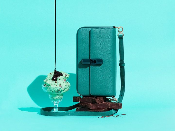 「フルラ イリデ」バッグ ミントチョコ ￥49,500