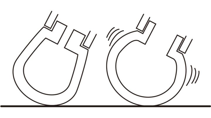 バイアスはタイヤ全体がたわむ
