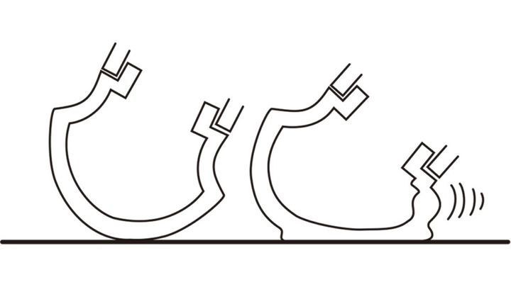 ラジアルは変形して接地面を増やす