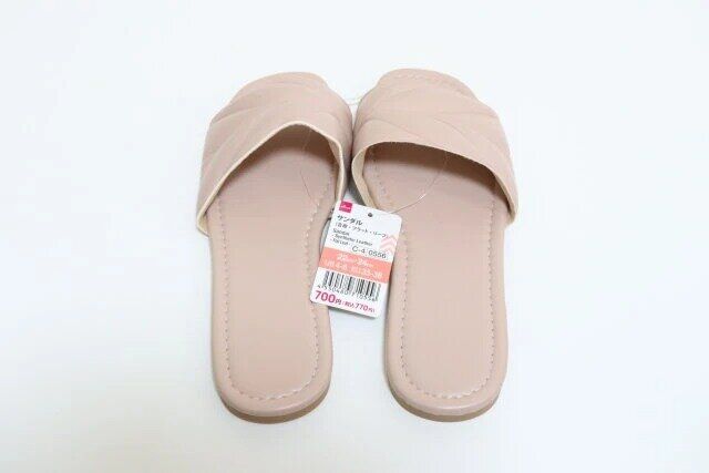 ダイソー サンダル（合皮・フラット・リーフ） 商品タグ