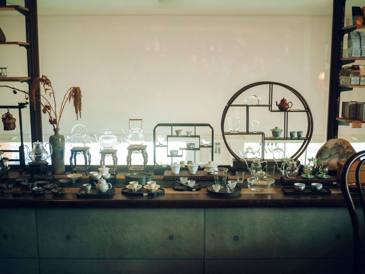 茶樓の一角にある茶器コーナー